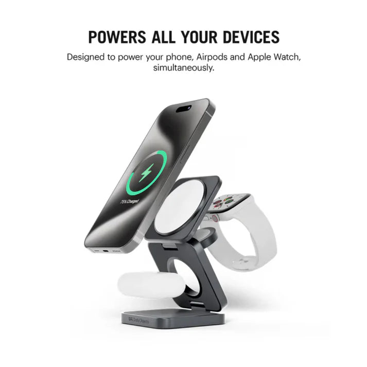 TuneFit Foldaway 3-In-1 Magnetic MagSafe Wireless Charger