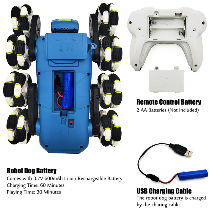 TuneFit AeroX 4K | Brushless Foldable Drone TuneFit RC Robot Dog Stunt Car – Mist Spray, Music, Lights | 2.4GHz Remote Control | Shape-Shifting | Gift for Kids (Ages 6-14)with 4K UHD Camera & 45-Min Flight Time (Copy)