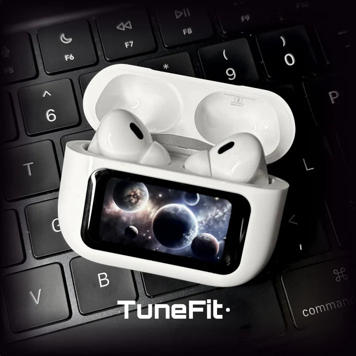 TunePods Screen 2 – Premium Wireless Earbuds with Touch Display, ANC, and GPS Tracking