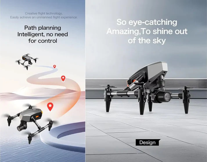 TuneFit SkyLite 4K | Compact Toy Drone with Brushless Motors, Foldable Design & Smart Flight Features