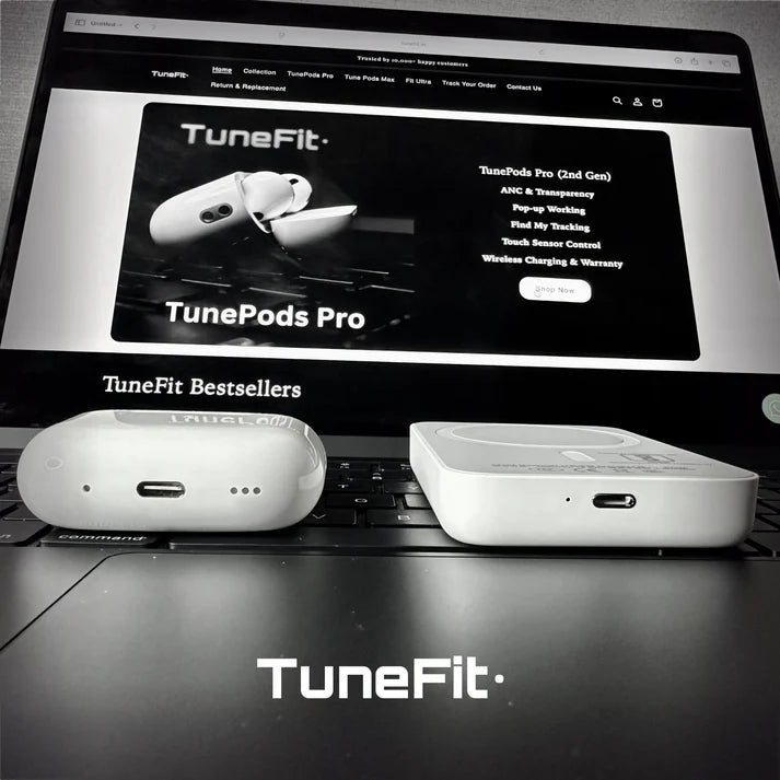 TunePods Pro (2nd Gen) – 100% ANC | Wireless Charging | Free MagSafe + Cover | 6 Months Warranty