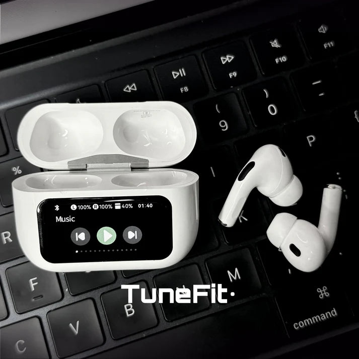 TunePods Screen 2 – Premium Wireless Earbuds with Touch Display, ANC, and GPS Tracking